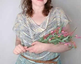 Crochet Cupcake Tee Pattern PDF - Easy Crochet Sleeveless Top Pattern Lightweight Mesh