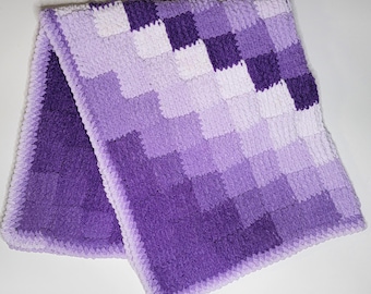 Pixel Blanket - Schema all'uncinetto tunisino - Coperta reversibile facile - Filato super voluminoso - Schema PDF