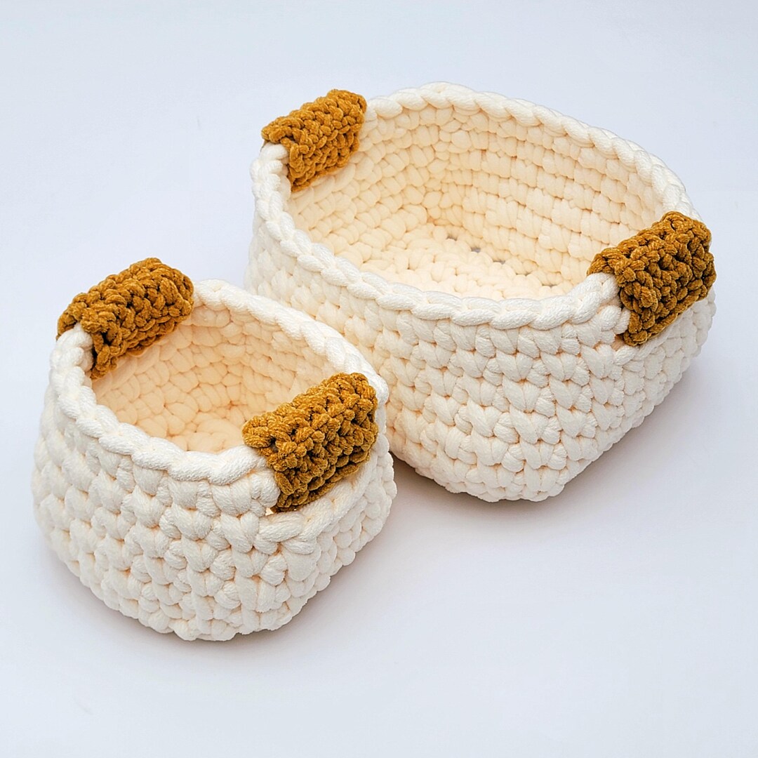 Crochet Containers Big and Little Basket Set Pattern PDF - Easy Crochet Containers Pattern ...