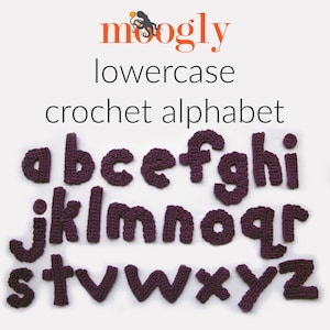 Moogly Crochet Lowercase Alphabet Easy Pattern PDF - Written Instructions and Charts for Each Letter