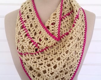 Pinstripe Bandana Scarf Crochet Pattern PDF