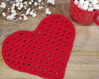 Heart Shaped Cloth Pattern PDF - Easy Crochet Washcloth Dishcloth