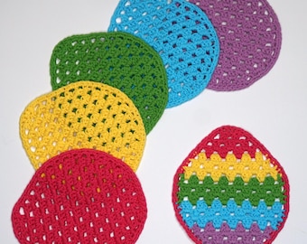 Easter Egg Granny Washcloth Pattern PDF - Crochet, Aran Yarn