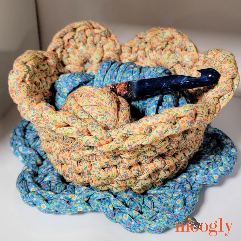 Crochet Containers Easy Fab Flower Basket Crochet Pattern PDF - One Piece, Seamless, Fast ...