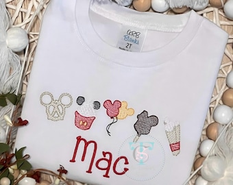 Mouse Snacks Personalized Shirt, Disney Vacation Mickey Shirt, Monogrammed Mickey Birthday Shirt, Boys Custom Tee, Girls Vacation Shirt