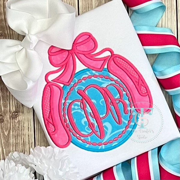 Ballet Shoes Monogrammed Shirt, Dance Shirt, Personalized T-Shirt, Embroidered T-Shirt, Appliqued Shirt, Girl's Custom Shirt