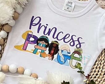 Princess Shirt, Tiara Shirt, Name Alphabet, Disney Inspired Shirt, Toddler Girls Shirt, Toddler Girls Birthday TShirt
