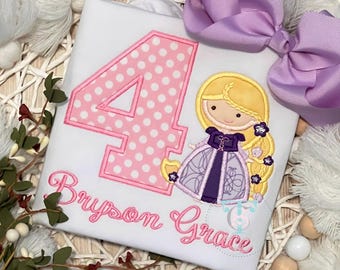 Rapunzel Inspired Shirt or Bodysuit, Princess Rapunzel Inspired Shirt For Birthday Princess Party, Tangled Party, Birthday Shirt/Bodysuit