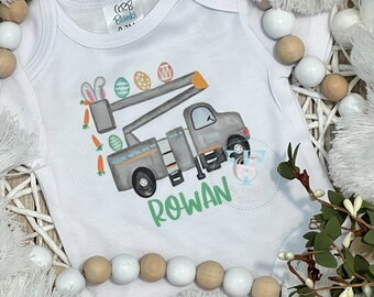 Easter Lineman Shirt, Easter Truck Shirt, Easter Egg Shirt, Customized Easter Basket Gift, Personalized Easter Tee, Easter Tee Boys Girls