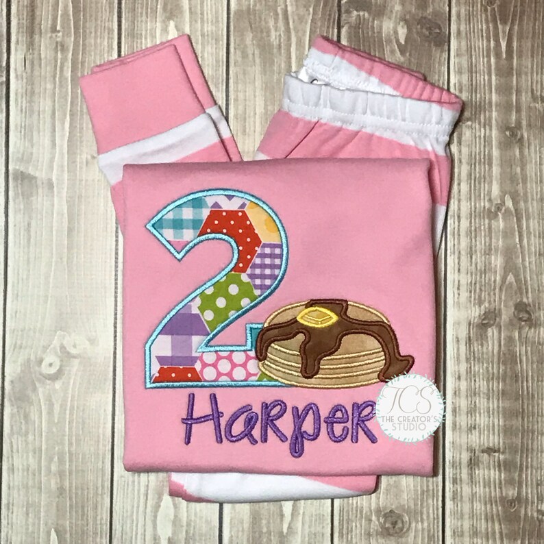 Pink Birthday Pajamas for Girls Short Sleeve Birthday Pjs Etsy