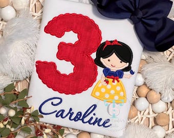 Snow White Inspired Birthday Shirt or Bodysuit - Princess Inspired Shirt For Birthday Party - Snow White Party