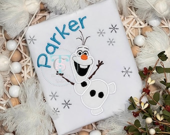 Snowman Inspired Shirt - Ice Inspired Custom Shirt, Embroidered Birthday T-Shirt, Applique T-Shirt, Personalized T-Shirt