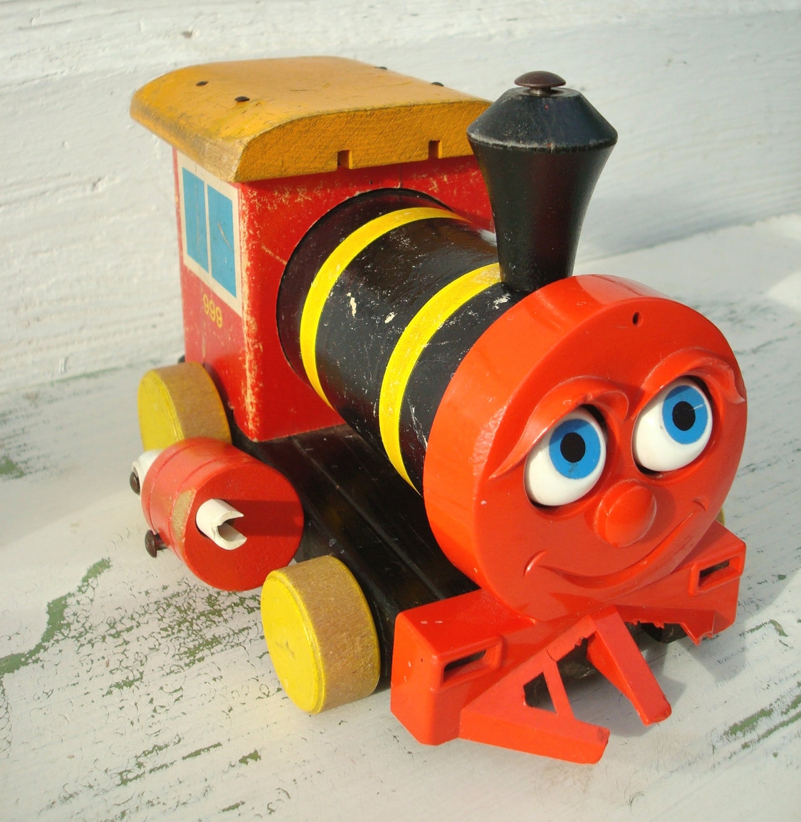 Vintage Wooden Train Fisher Price Wood Train Retro Toys Etsy