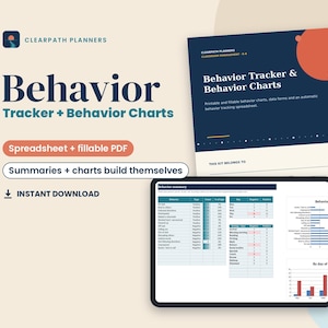 Behavior Tracker Spreadsheet, Behavior Chart Printable, ABC Data Sheet, Classroom Behavior Log, Incident Report, Teacher Excel, K-8