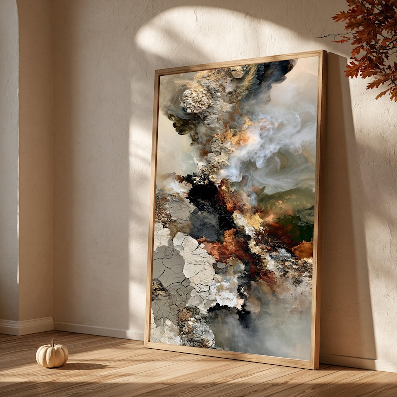 Rustic Textured Abstract Abstract Earth Texture Canvas Wall Art, Rustic Mixed Media Design ...