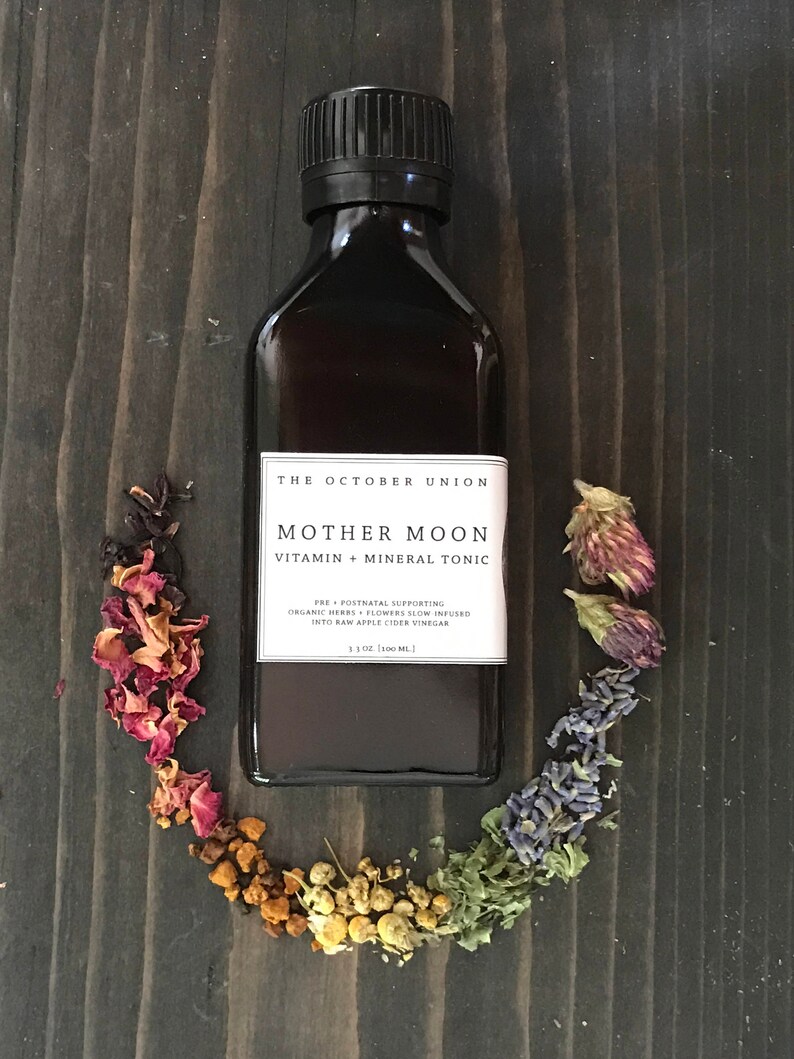 MOTHER MOON Vitamin Mineral Tonic. Pregnancy Prenatal Postpartum. Nourish Support. Organic Raw Live. Herbal Vinegar Extract. image 4