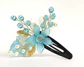 Flower Girl Headpiece Blue Hair Pin Flower Girl Hair Clip Flower Girl Hair Accessories Blue Hair Clip Flower Girl Hair Piece Blue Head Piece