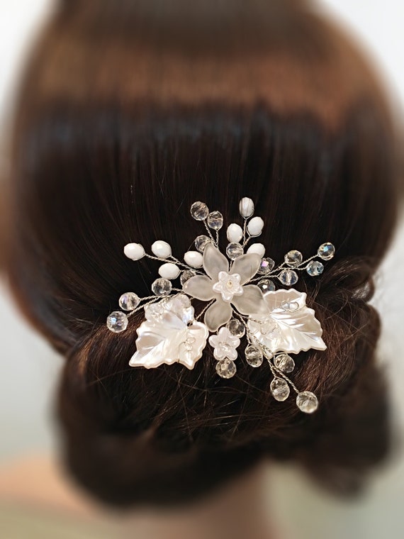 Flower Hair Pin Wedding Hair Pin Bridal Hair Pin Flower Etsy