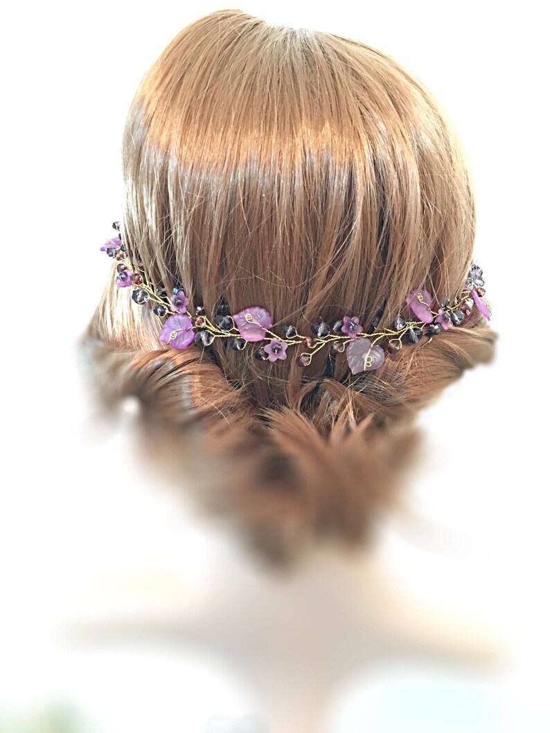 Purple Hair Pieces For Weddings Violet Hair Crown Dark Purple Hair