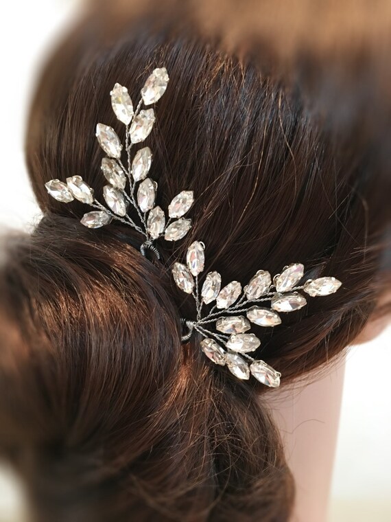 Wedding Hair Pins Crystal Hair Pins Wedding Hair Accessories Etsy