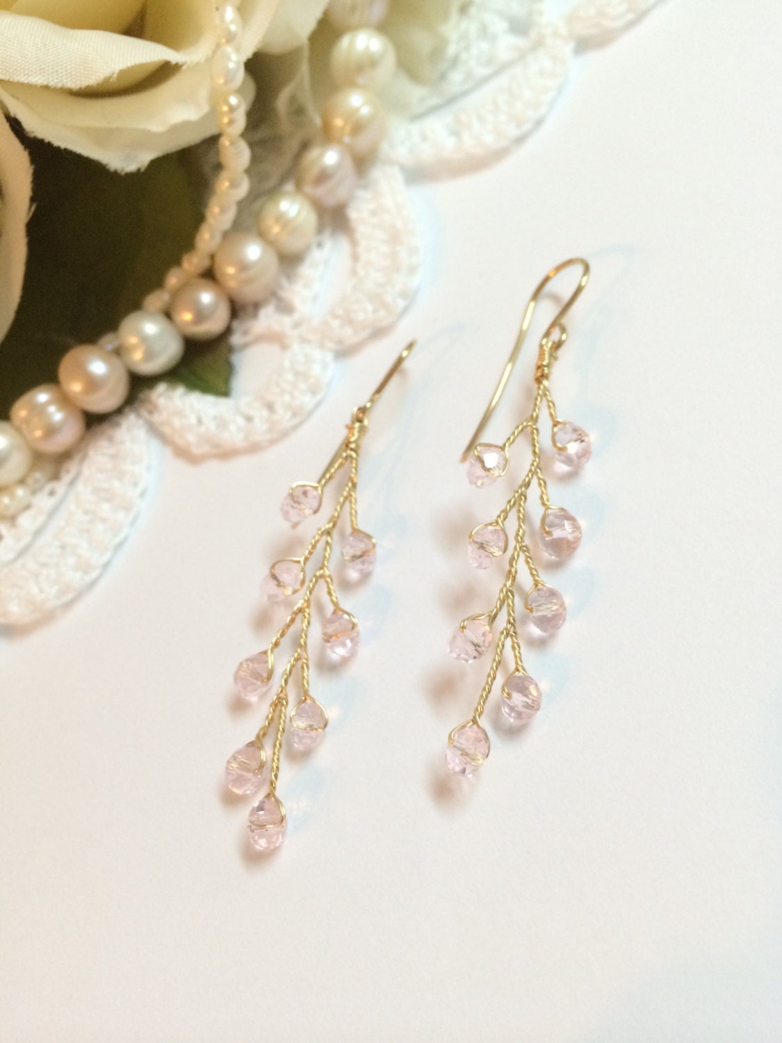 gold dangling earrings for wedding