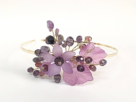 Bridesmaid Hair Piece Wedding Hair Accessories Purple Etsy