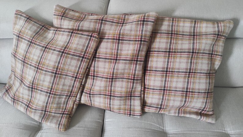 Pure Wool Cushion Featuring a Scottish Tartan Pattern, Composed of ...