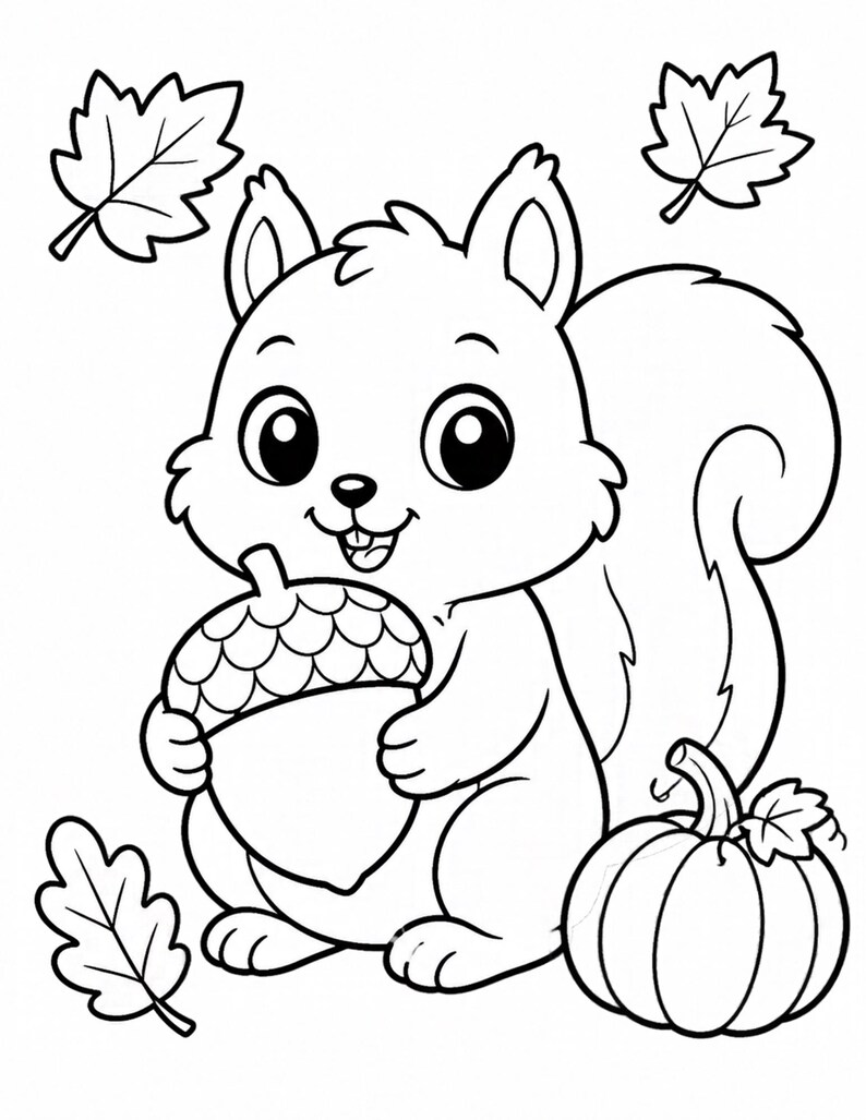 Fall Coloring Pages | Coloring Books | Autumn Cute Animals | Halloween ...