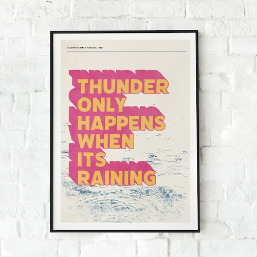 DREAMS Fleetwood Mac Inspired Print Thunder Only Happens When | Etsy