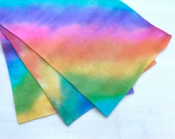 Rainbow Diagonal Handmade 100% Wool Felt Fabric