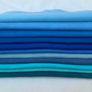 Blues 100% Wollfilz Handgefärbte einzelne Blätter