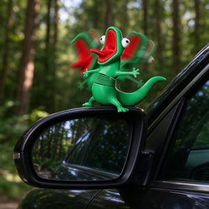 Funny Shaking Spring Lizard Car Ornament Unique Auto Cabin Decor, Quirky Gift For Driver