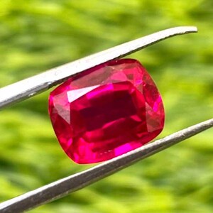 AAA Quality Lab Created Ruby Loose Stone ,Ruby Cushion Faceted Emerald Cut Gemstone For Jewelry Crafts Red Ruby July Birthstone For Gifts