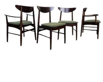 4 collectible Stanley Furniture 1960s Chairs vintage mid century midcentury mid-century modern dining room chair set modern arm side