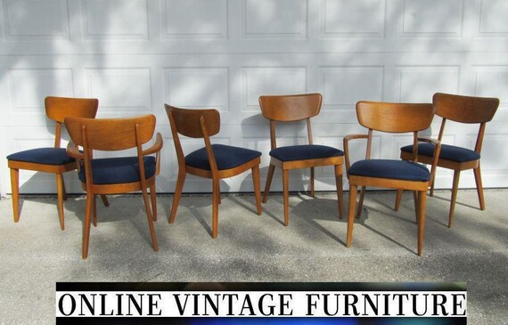 6 Heywood Wakefield 1950s Chairs Vintage Mid Century Midcentury Mid Century Modern Dining Room Chair Set Modern Arm Side Heywood Wakefield