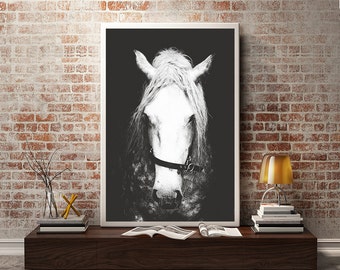 Black & White Horse Photography,Horse Wall Decor,Horse Wall Art,Horse Photo Print,Animal Photography,