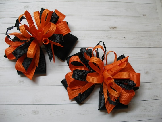 Hairbows Pair of school badge hair bows first day of school primary 1