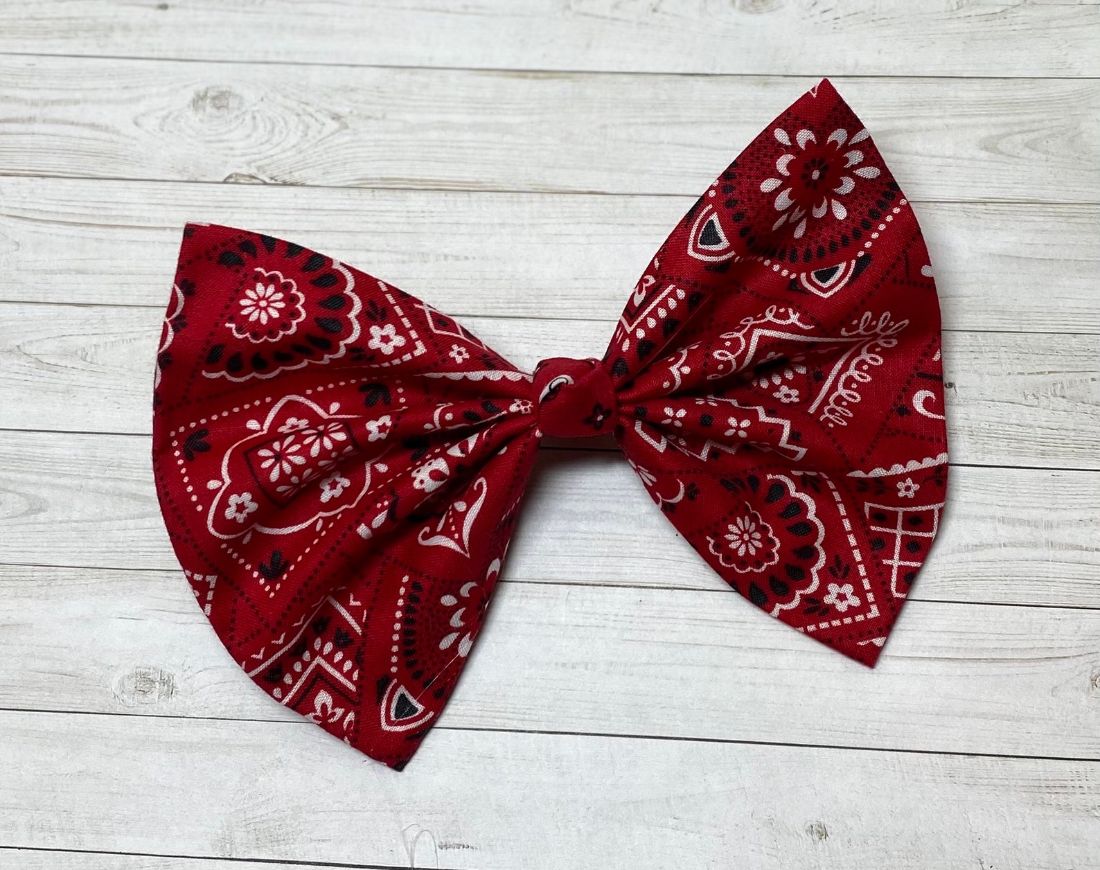 RED Paisley Bandana Hair Bow. LRG Western Style Tuxedo Fabric Etsy