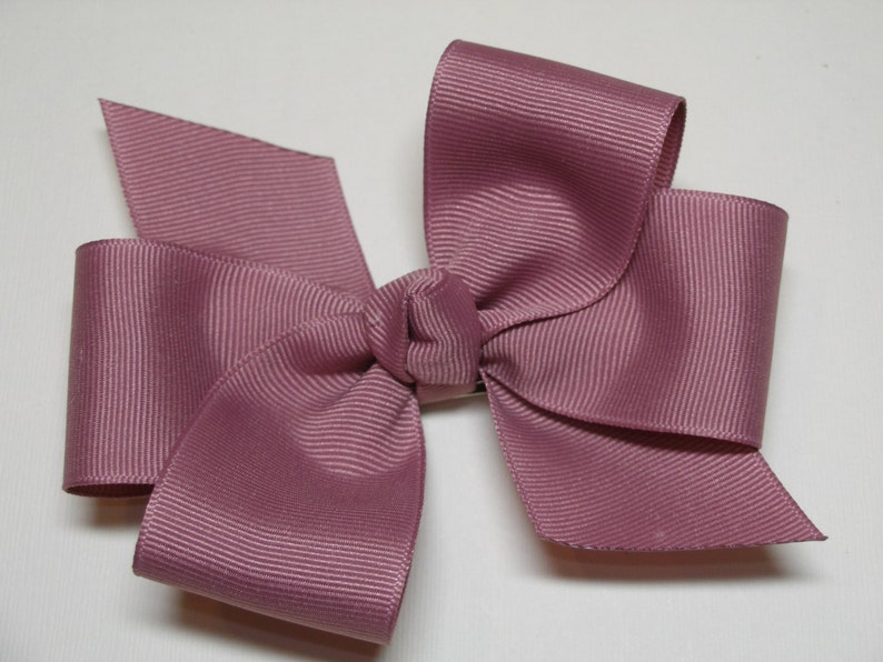 Antique Mauve Pink Hair Bow 5 inch Simple Traditional Basic Classic Style Toddler Girl