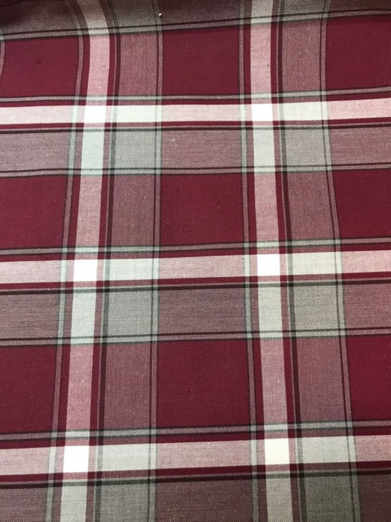 Maroon Burgundy and Gray White Plaid School Uniform Basic Etsy