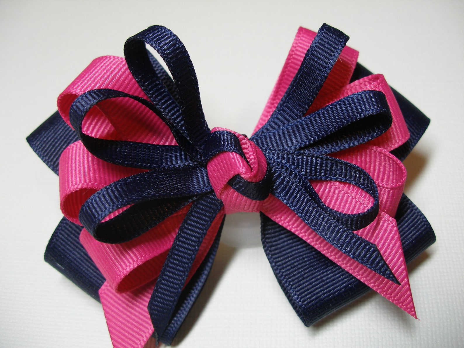 1. Pink and Blue Hair Bow Set - wide 1