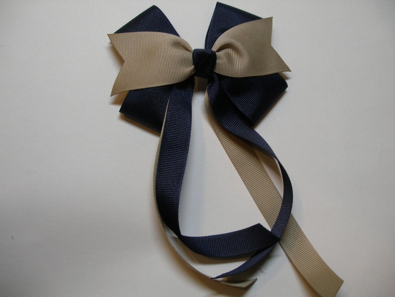 Khaki Dark Navy Blue Hair Bow Back to School Team Uniform Etsy