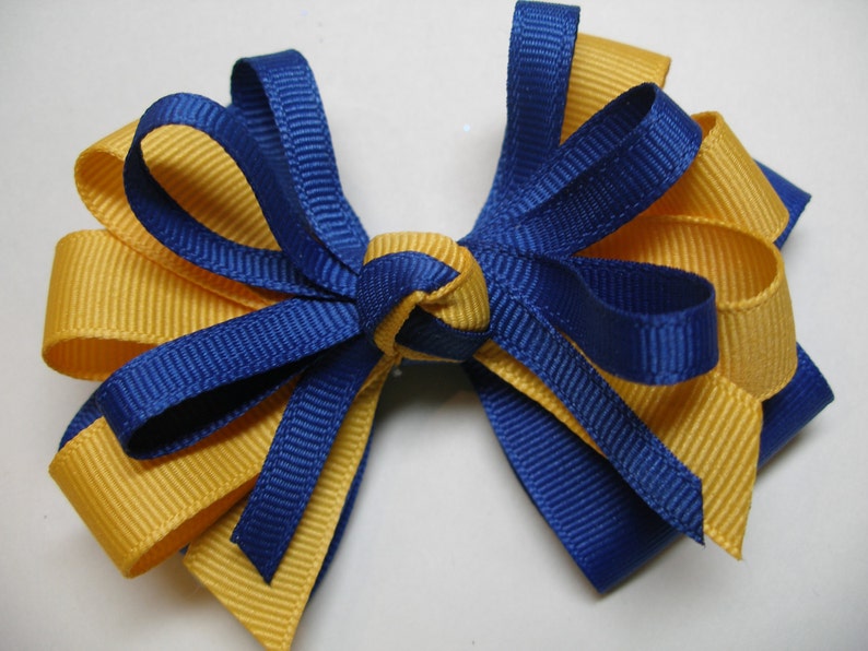 1. Large Royal Blue Hair Bow with Alligator Clip - wide 11