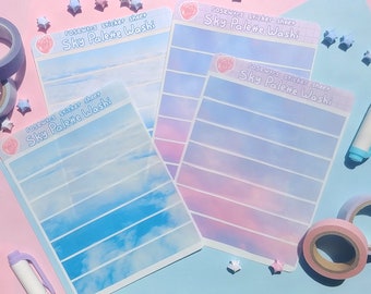 Sky Palette Washi Stickers - Sheet of 7 | Aesthetic clouds photo stickers