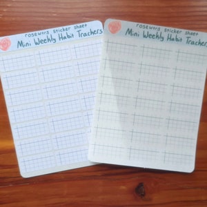 Weekly and Monthly Habit Tracker sticker sheet functional planner stickers for bullet journals Mini Weekly