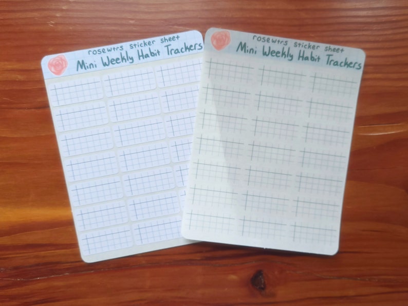 Weekly and Monthly Habit Tracker sticker sheet functional planner stickers for bullet journals Mini Weekly