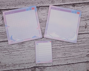 Dreamy galaxy handmade memo pad and sticky notes - 48 sheets