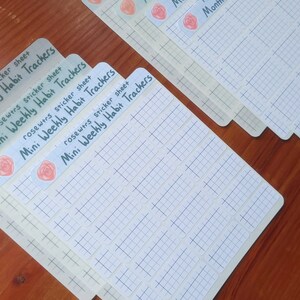 Weekly and Monthly Habit Tracker sticker sheet functional planner stickers for bullet journals image 5