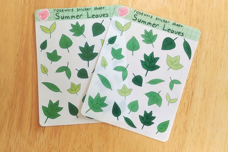 Summer / Autumn Leaves sticker sheet sheet of 24 Summer Leaves