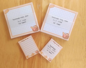 Bakery bread handmade memo note pad - 48 sheets